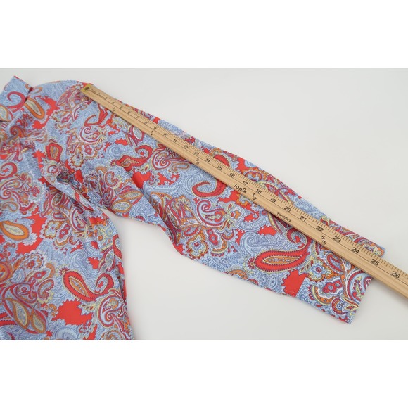 Alan Flusser Button Down Shirt Mens XL Multicolor Paisley Cotton Long Sleeve - Picture 8 of 11